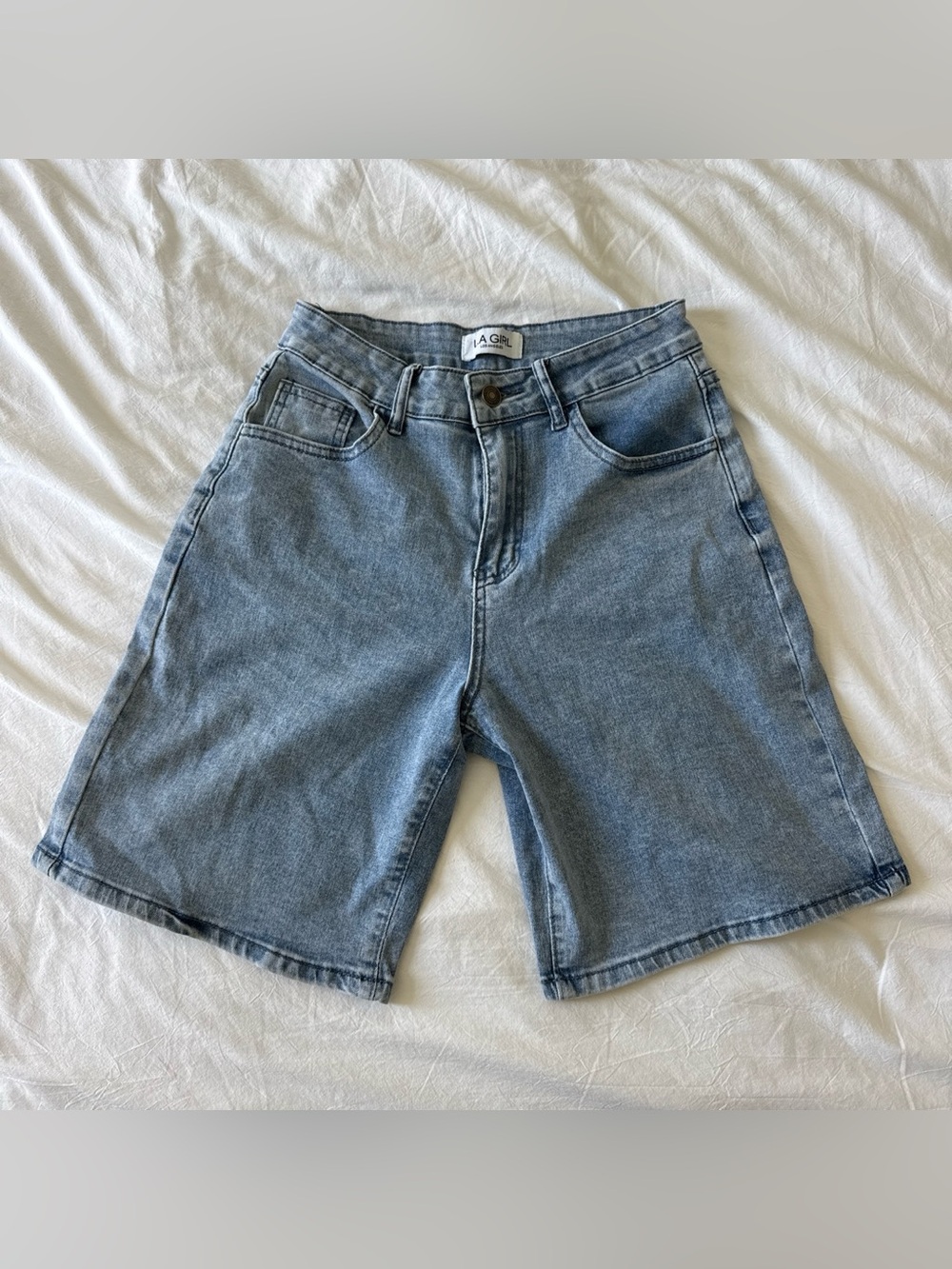 LA Girl Light Blue Denim Bermuda Shorts